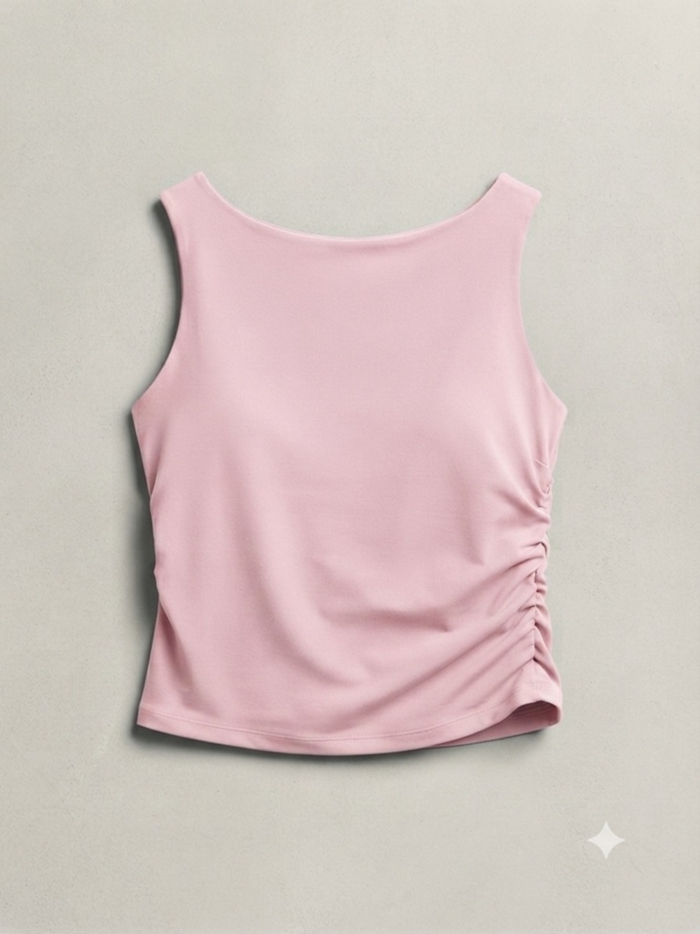 NWOT Ruched Side Crop Tank Top in Soft Pink